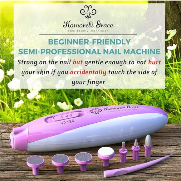 Electric Nail File Manicure & Pedicure Set:2Speed Battery Operated Nail File Kit - Picture 7 of 8